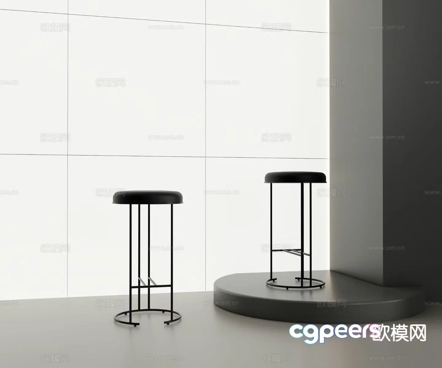 modern bar stool bar stool round stool 3d model