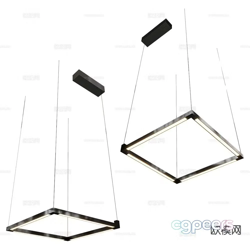 Nemo square frame chandelier 3d model