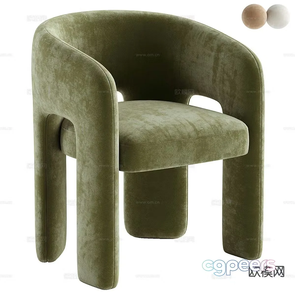 Byron modern lounge chair single chair 3d model