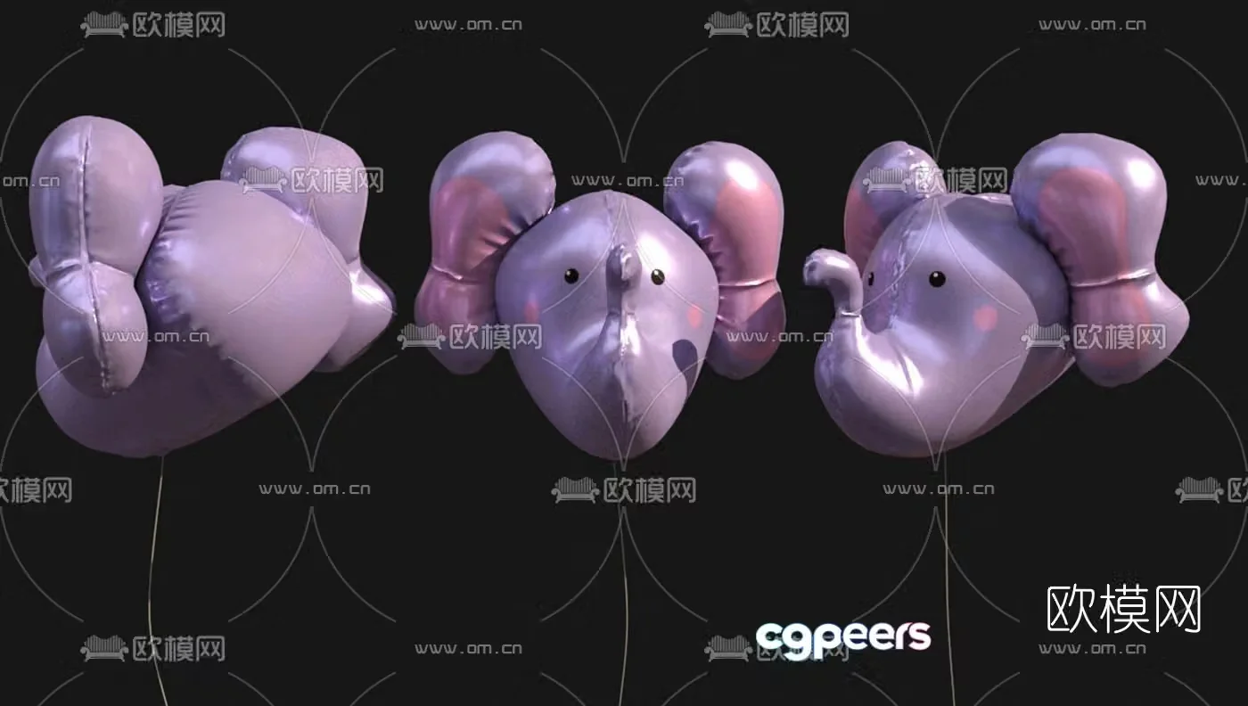 Modern elephant balloon 3d model