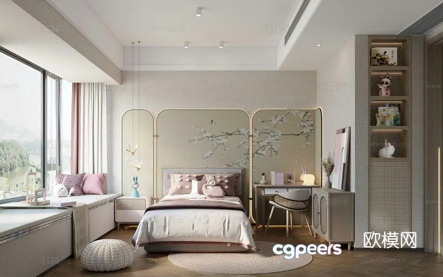 New Chinese style bedroom daughter’s room child’s room 3d model