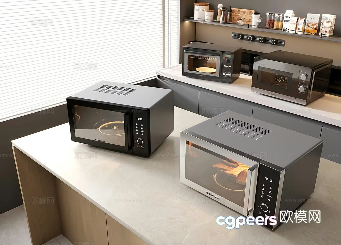 Modern oven Microwave oven 3d model