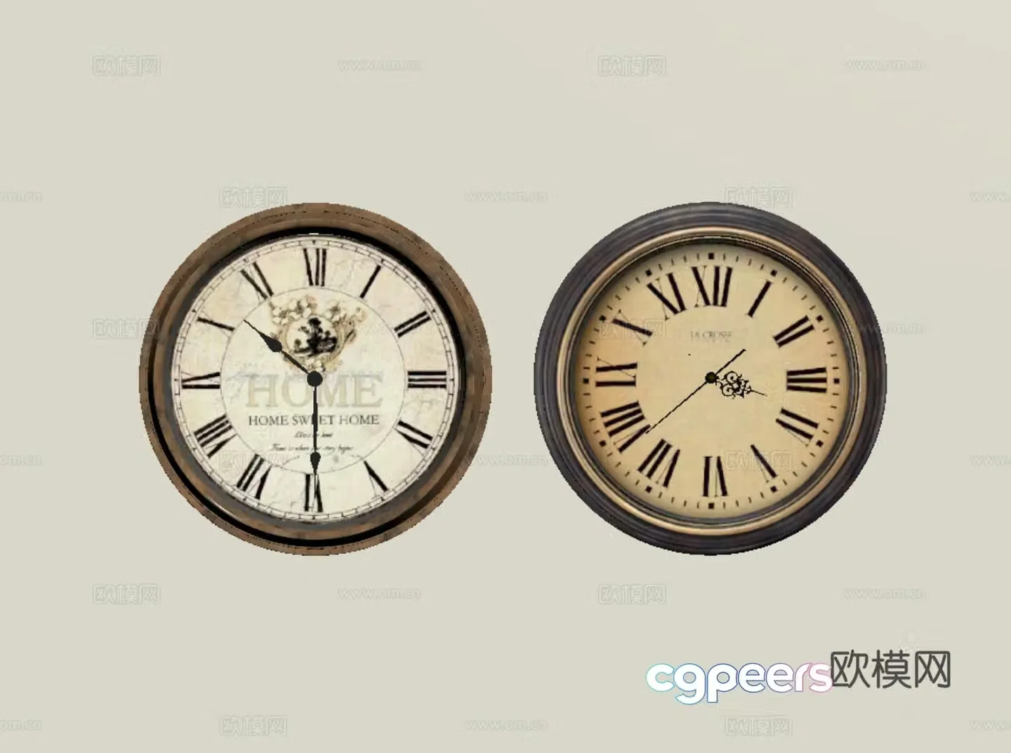 American retro clock wall clock wall clock wall clock 3d model