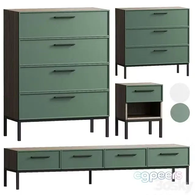 3ds Max Free – Chest of drawers,Bedside table,TV Nicole
