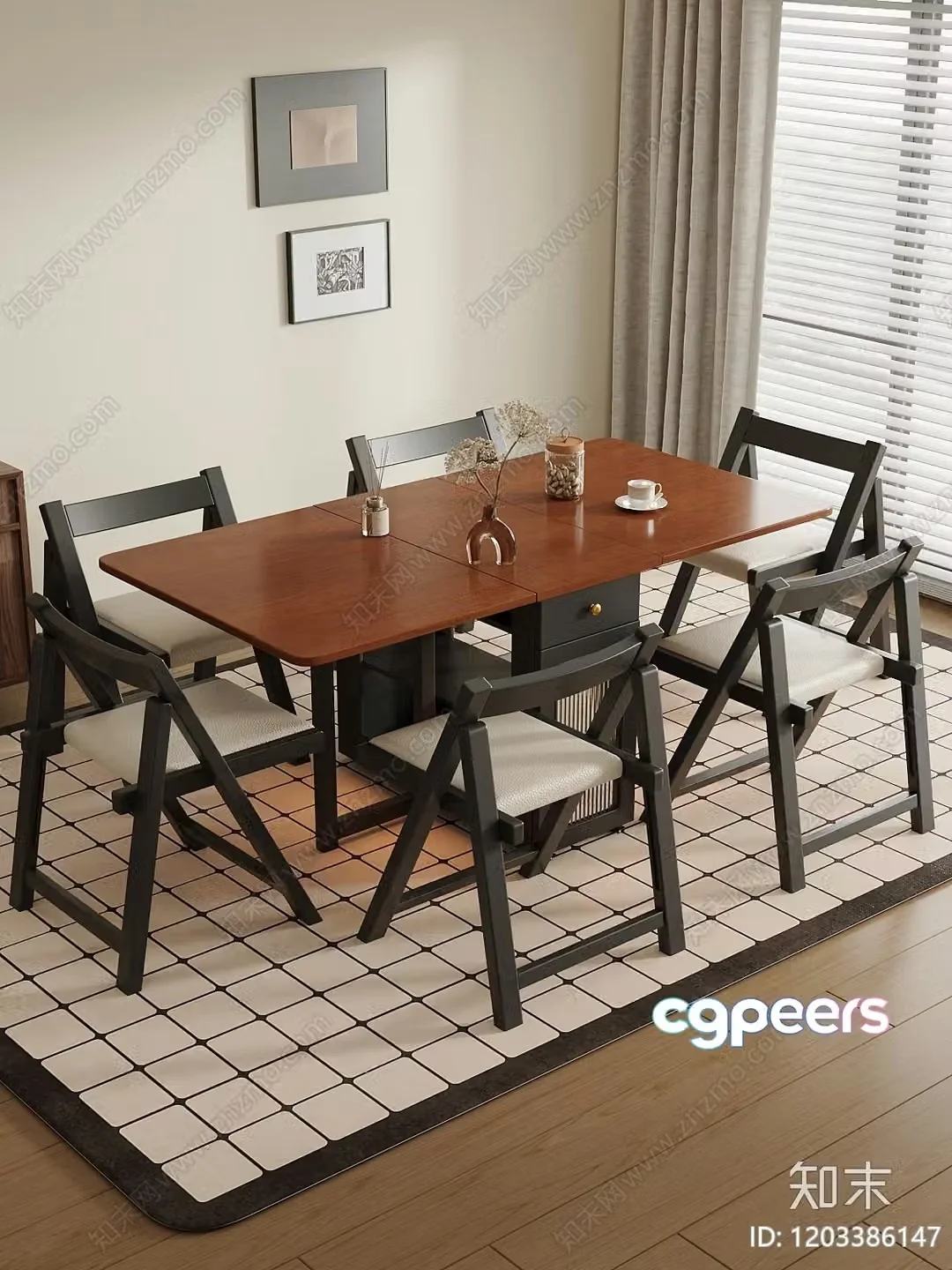 Modern Dining Room 3D Model – 5811 – VRAY Render