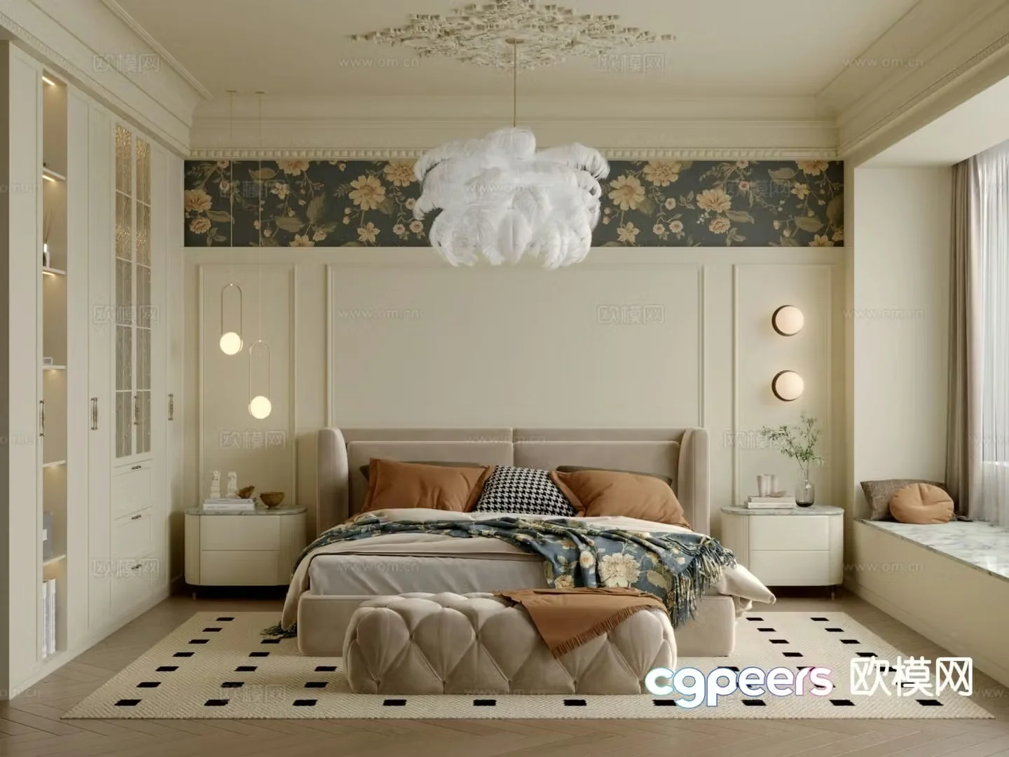 French bedroom master bedroom 3d model