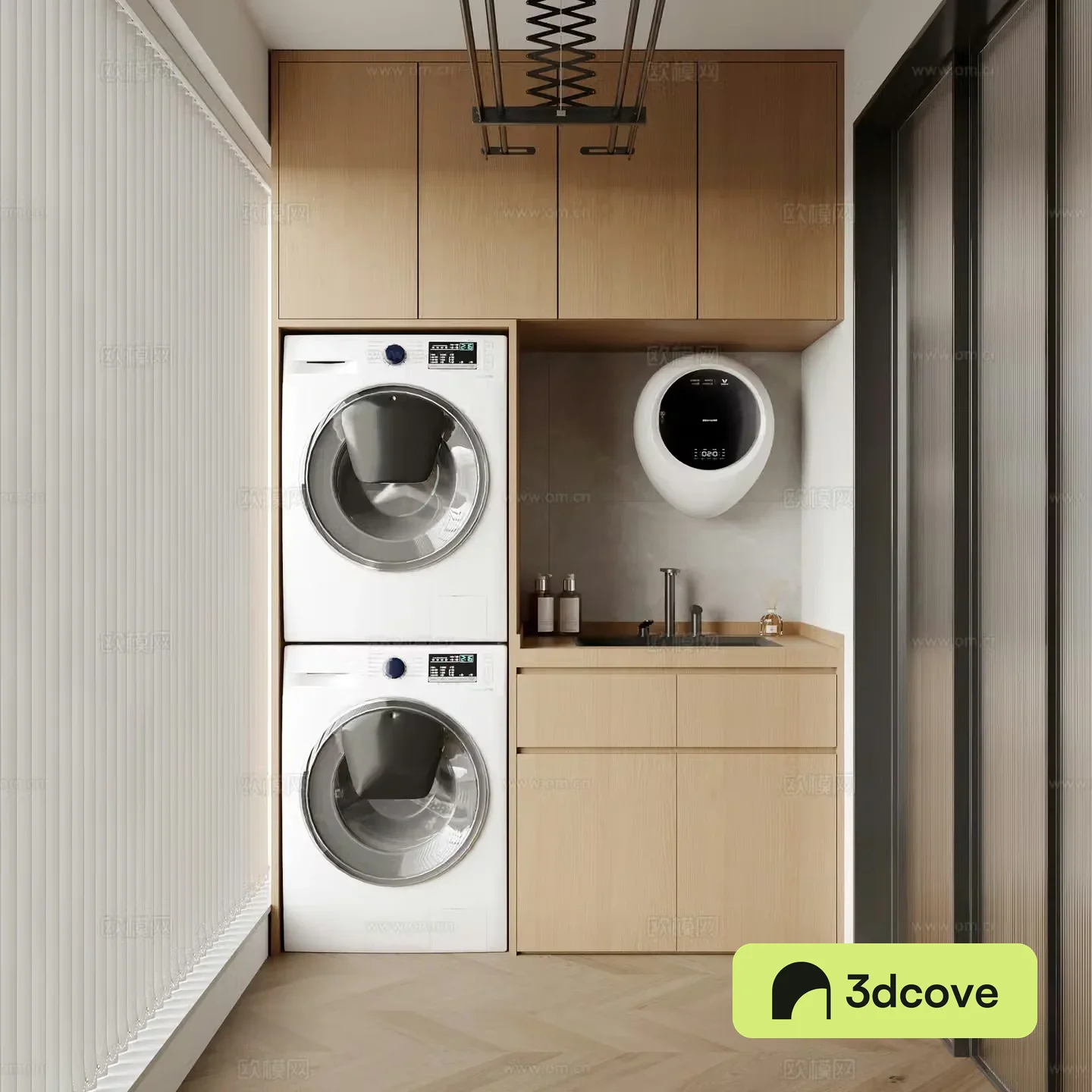 Modern balcony washing machine cabinet Balcony cabinet