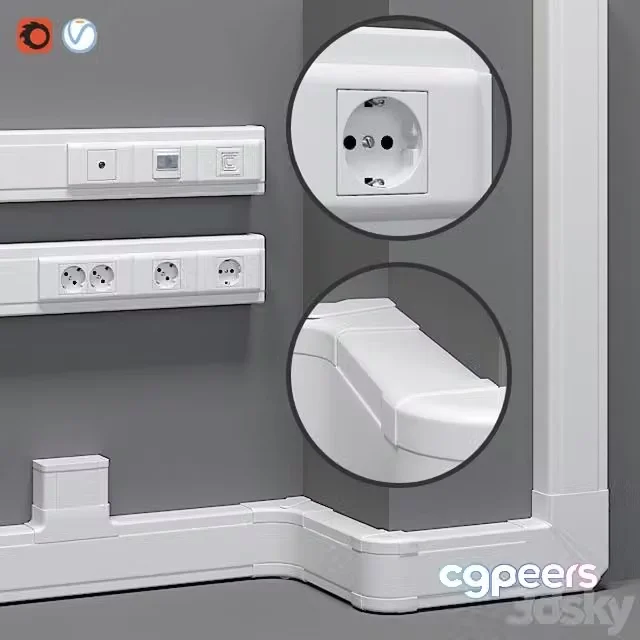 3ds Max Free – Cable channel Legrand DLP with integrated electrics