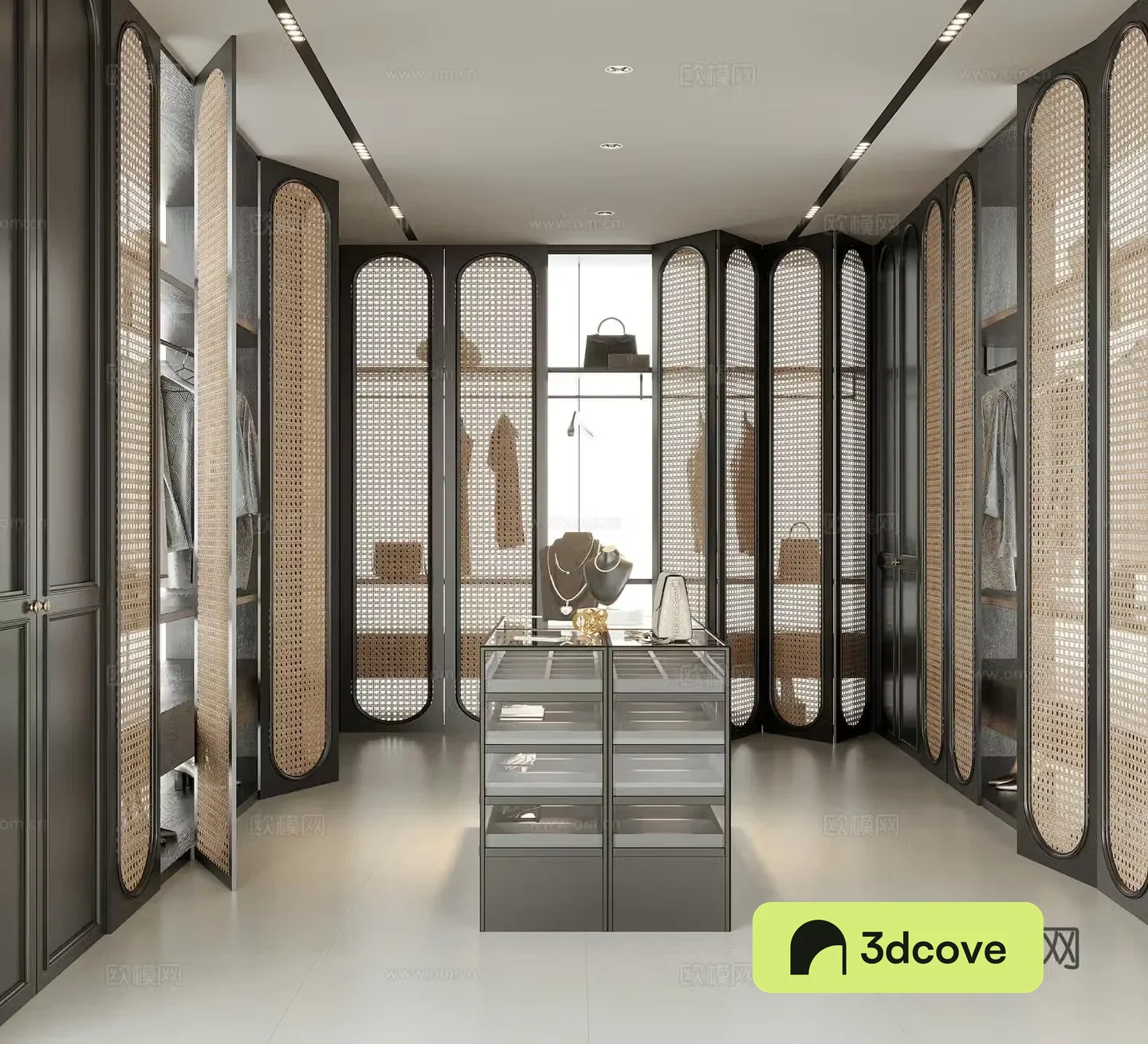 Modern island cloakroom wardrobe