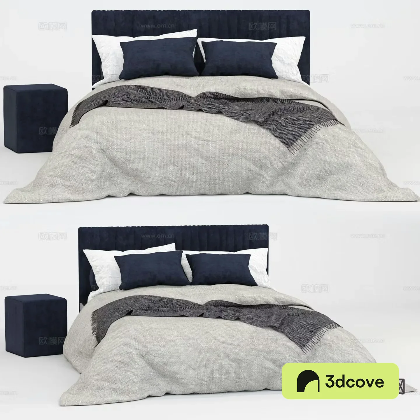 Modern double bed 3d model
