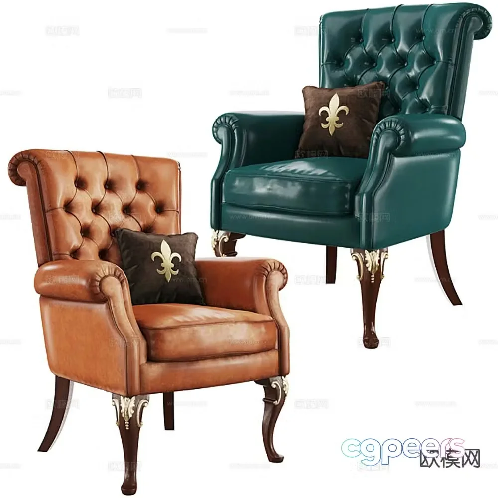 European style sofa single sofa 3d model