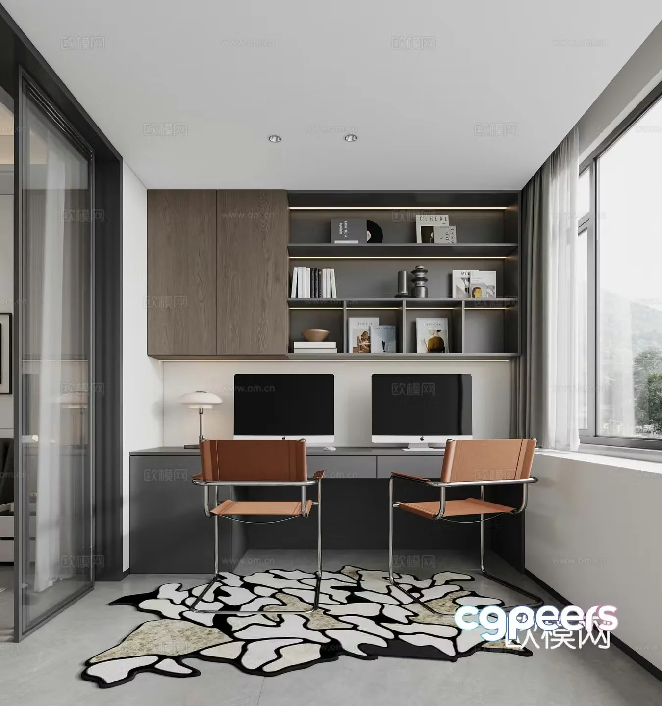 Modern Italian study computer room 3D model