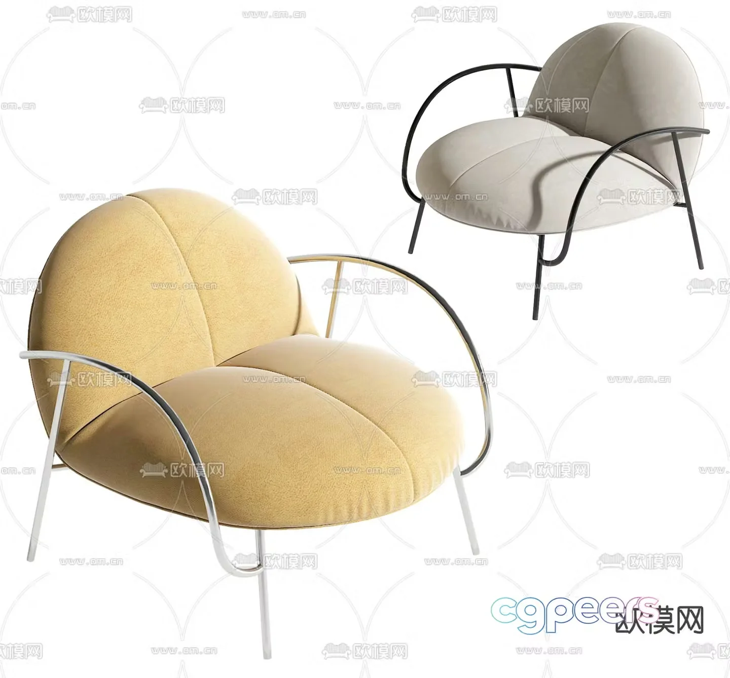 Modern chair leisure chair 3d model