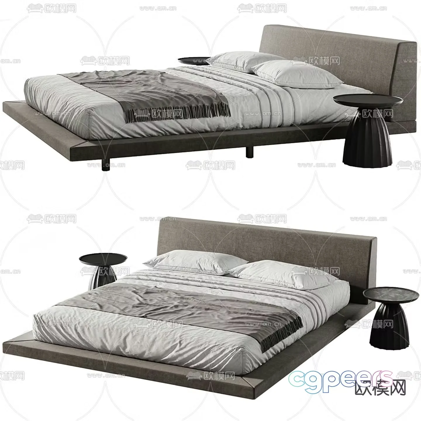 MODLOFT modern double bed 3d model