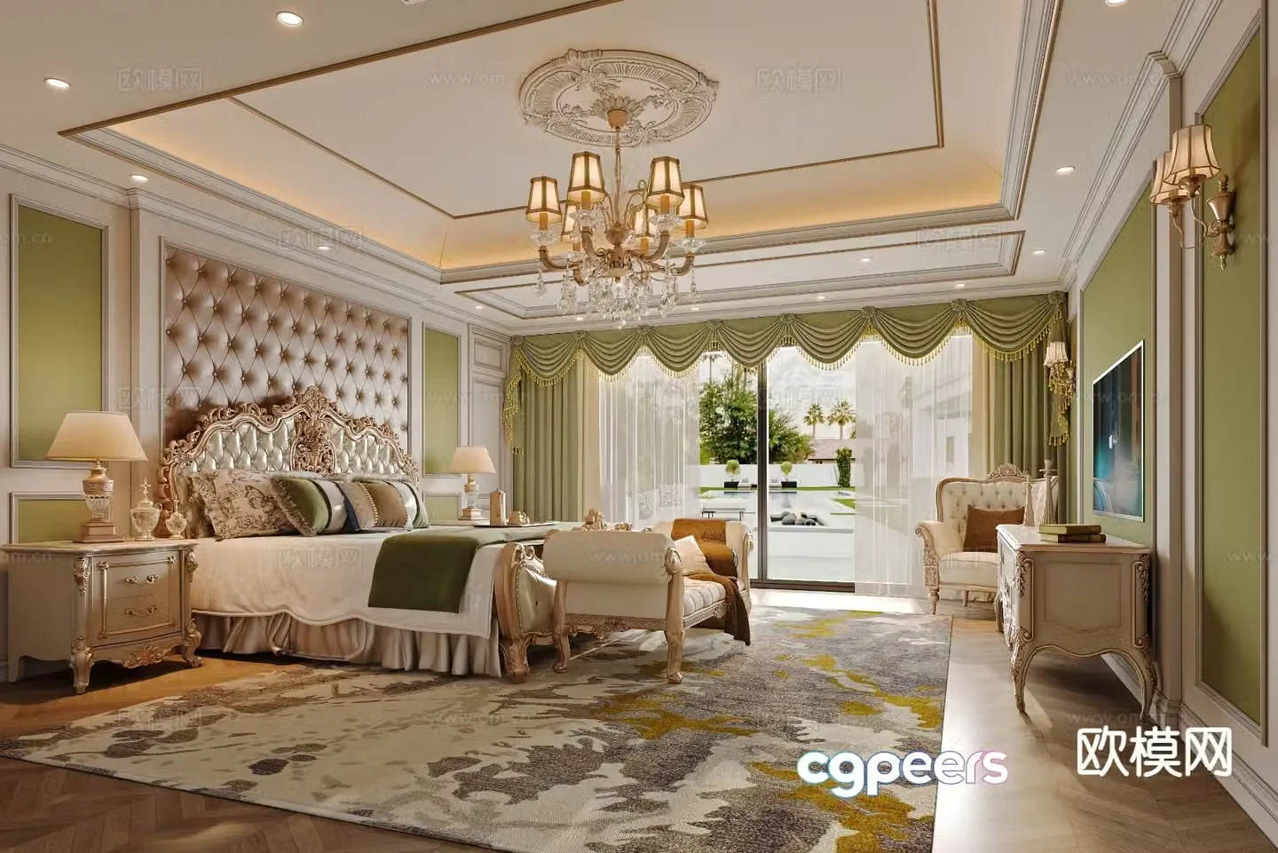 European style bedroom master bedroom 3d model