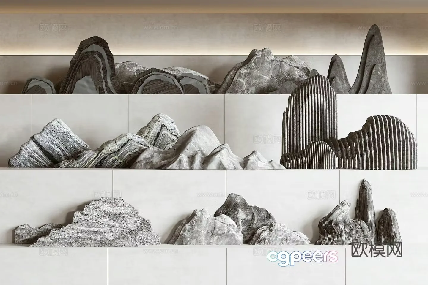 Modern rockery fake stone 3d model