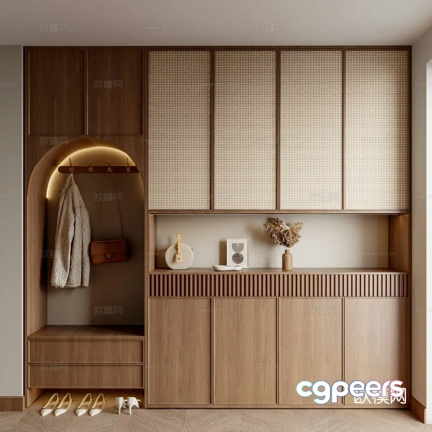 Middle-aged shoe cabinet 3D model
