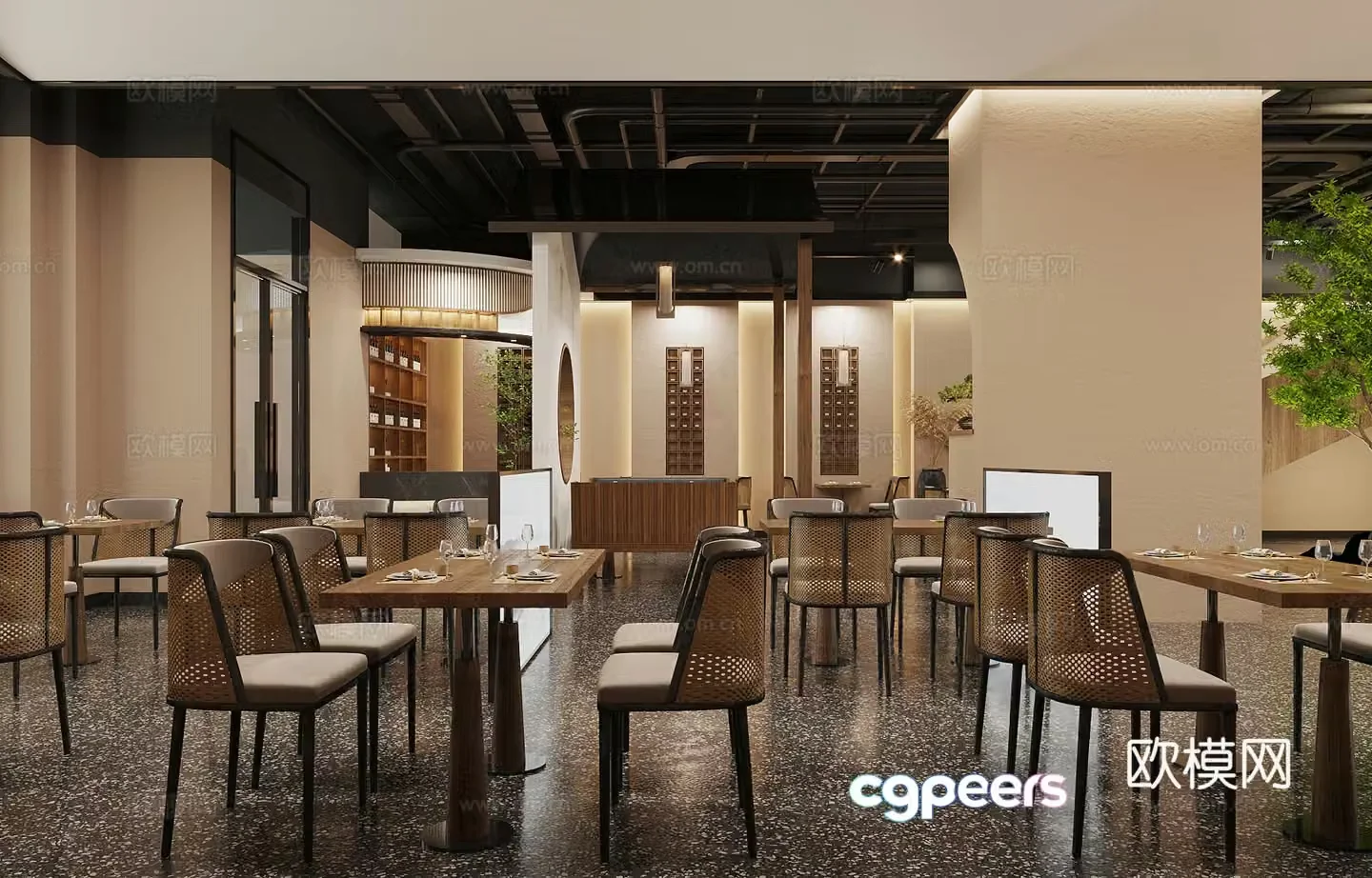 Chinese restaurant Sichuan restaurant 3D model