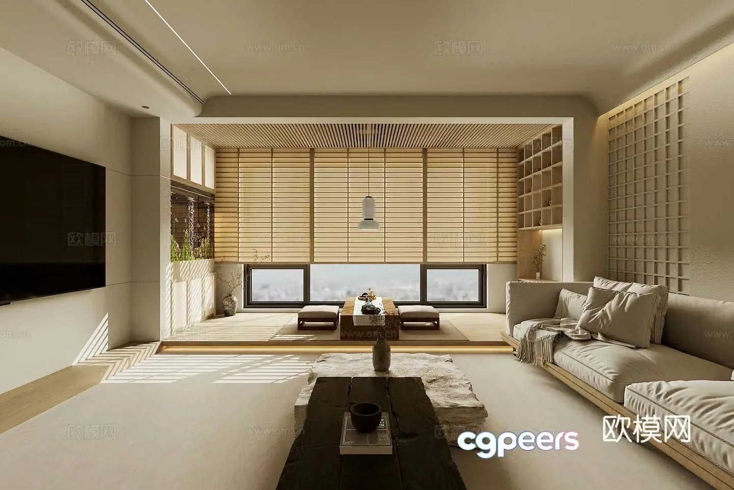 Modern living and dining room sofa and coffee table combination light luxury home living and dining room fabric sofa 3D model without a master light
