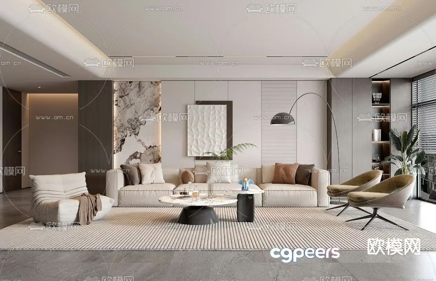 Modern living room 3d model