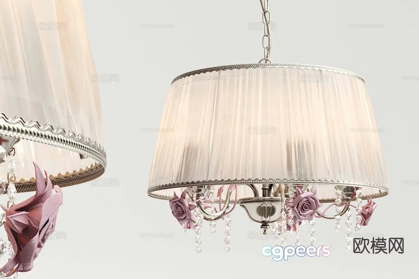 French glass chandelier 3d model