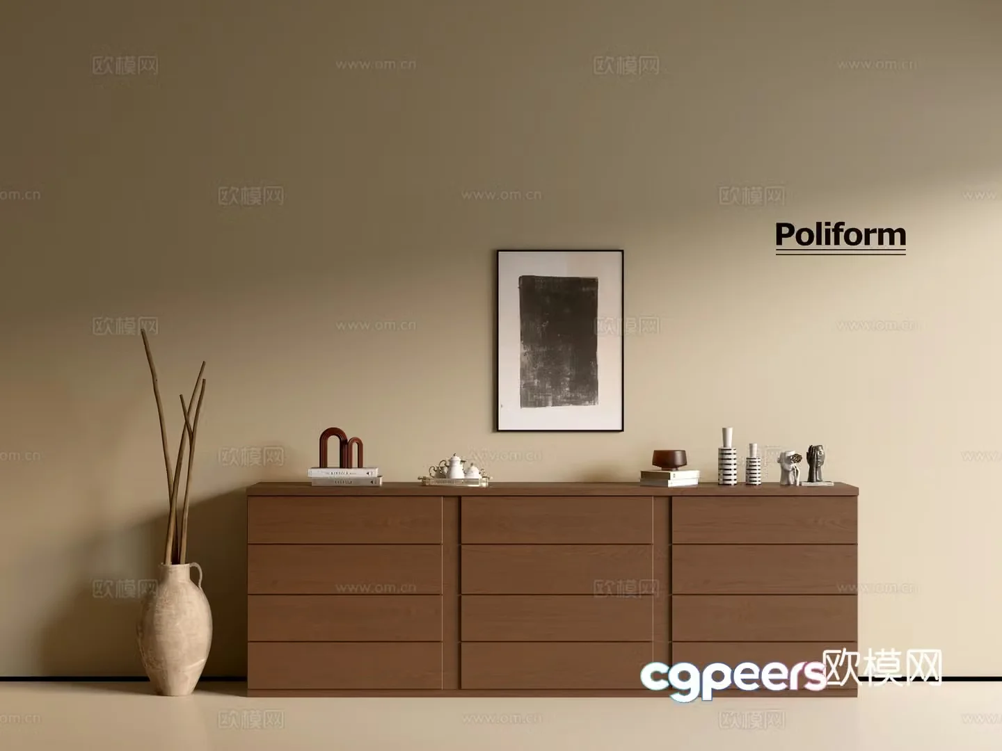 Modern wood grain cabinet ins wind minimalist wind cabinet whole cabinet sideboard balcony cabinet storage 3D model