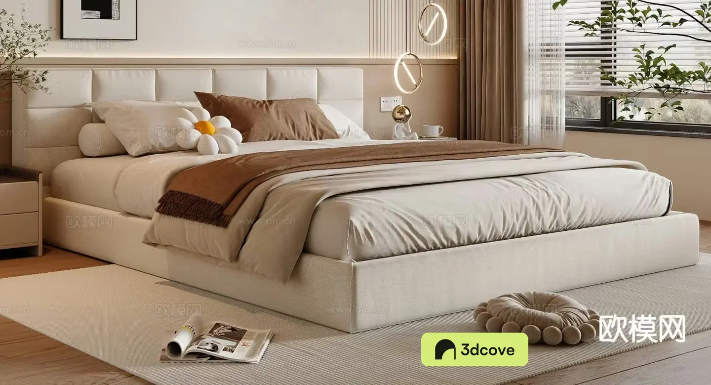 Cream style double bed