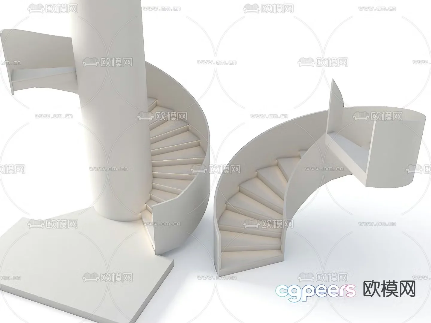 Handrail Stairs Rotary Stairs 3D Model