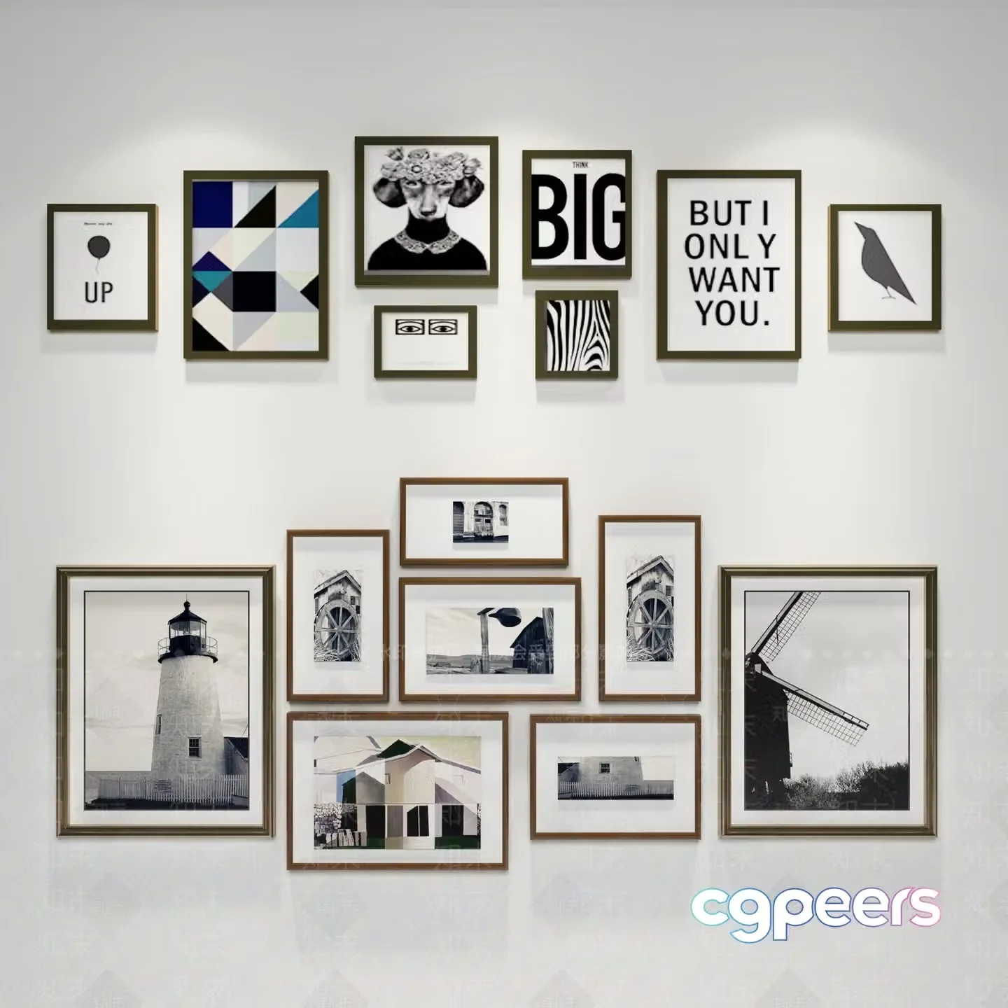 A Collection Of Framed Pictures 3D Model – 7921 – VRAY Render
