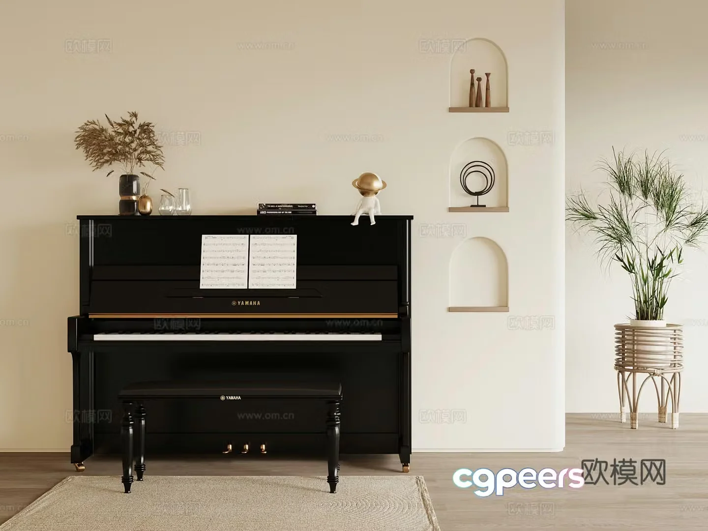 Musical instrument modern piano 3d model