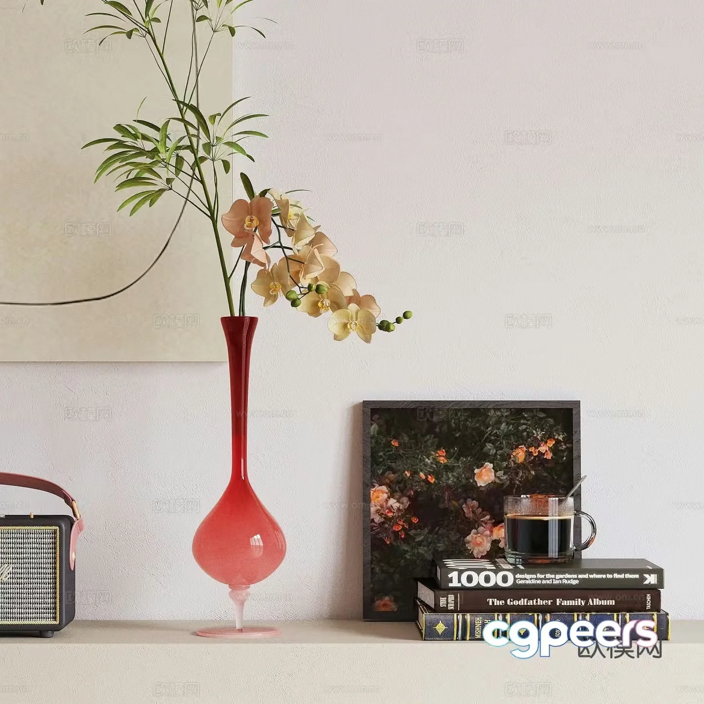 French pink vase 3d model