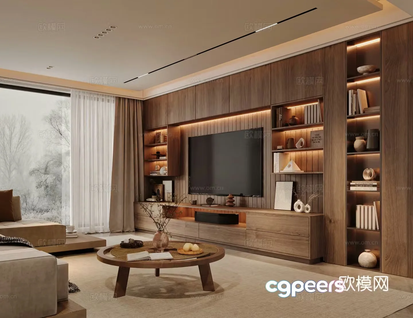 Middle-aged living room 3d model