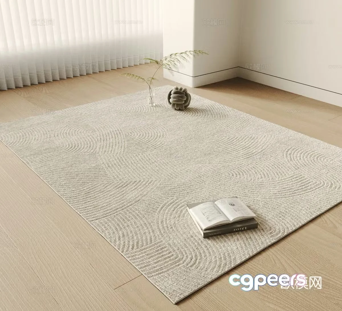 Modern carpet Geometric carpet Striped carpet Wool carpet Office carpet Bedroom carpet 3d model