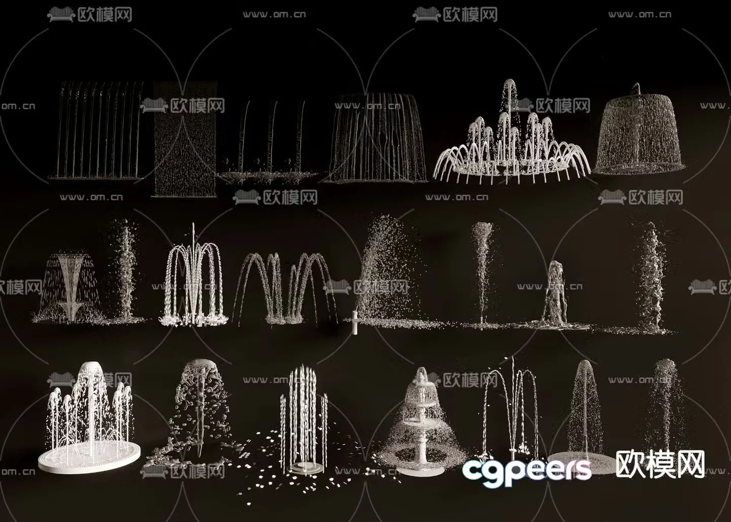 Waterscape fountain sketch 3d model