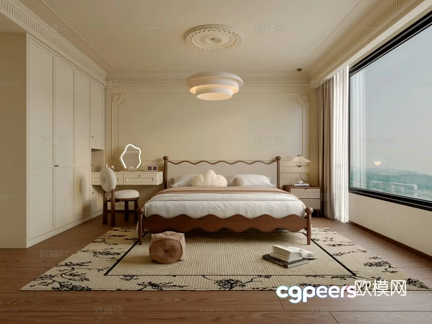 French medieval style bedroom 3d model