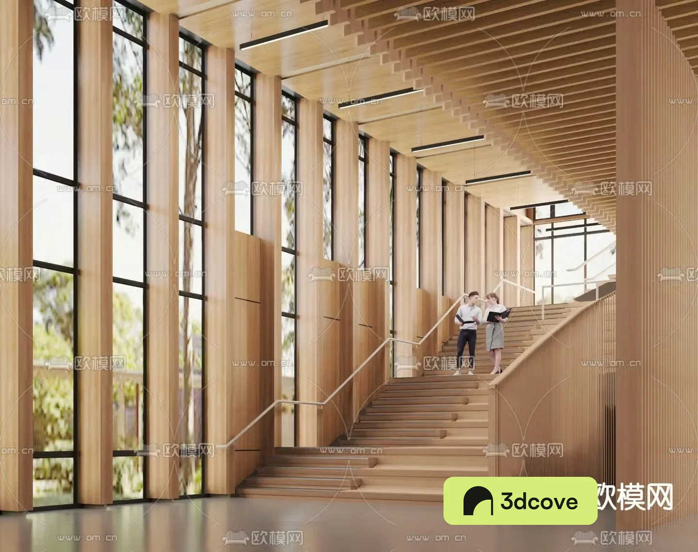 Modern library reading room