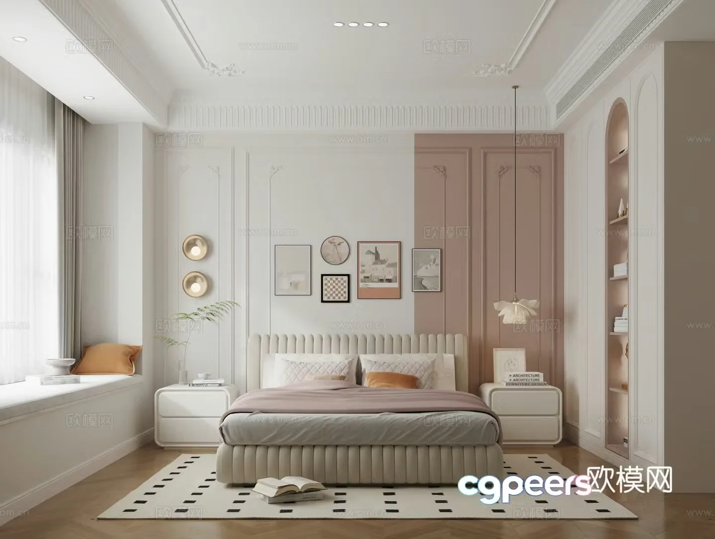 Modern French bedroom 3d model
