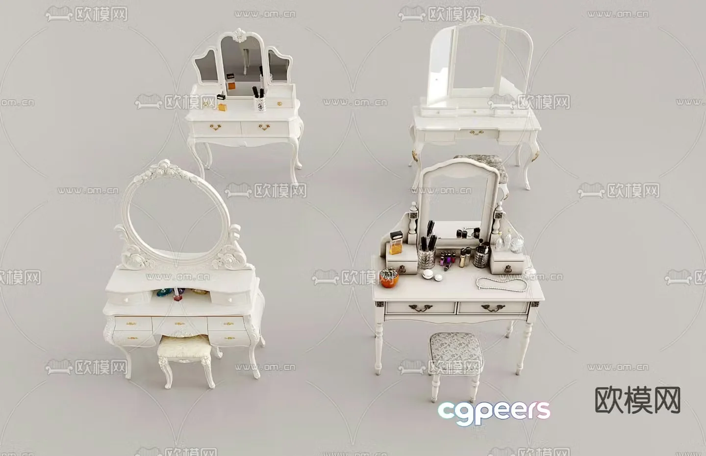 French dressing table dressing table 3d model