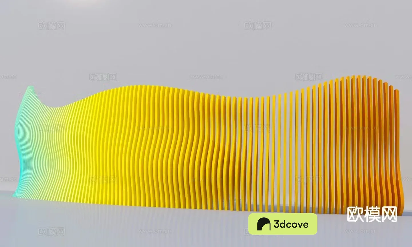 Modern gradient color landscape wall