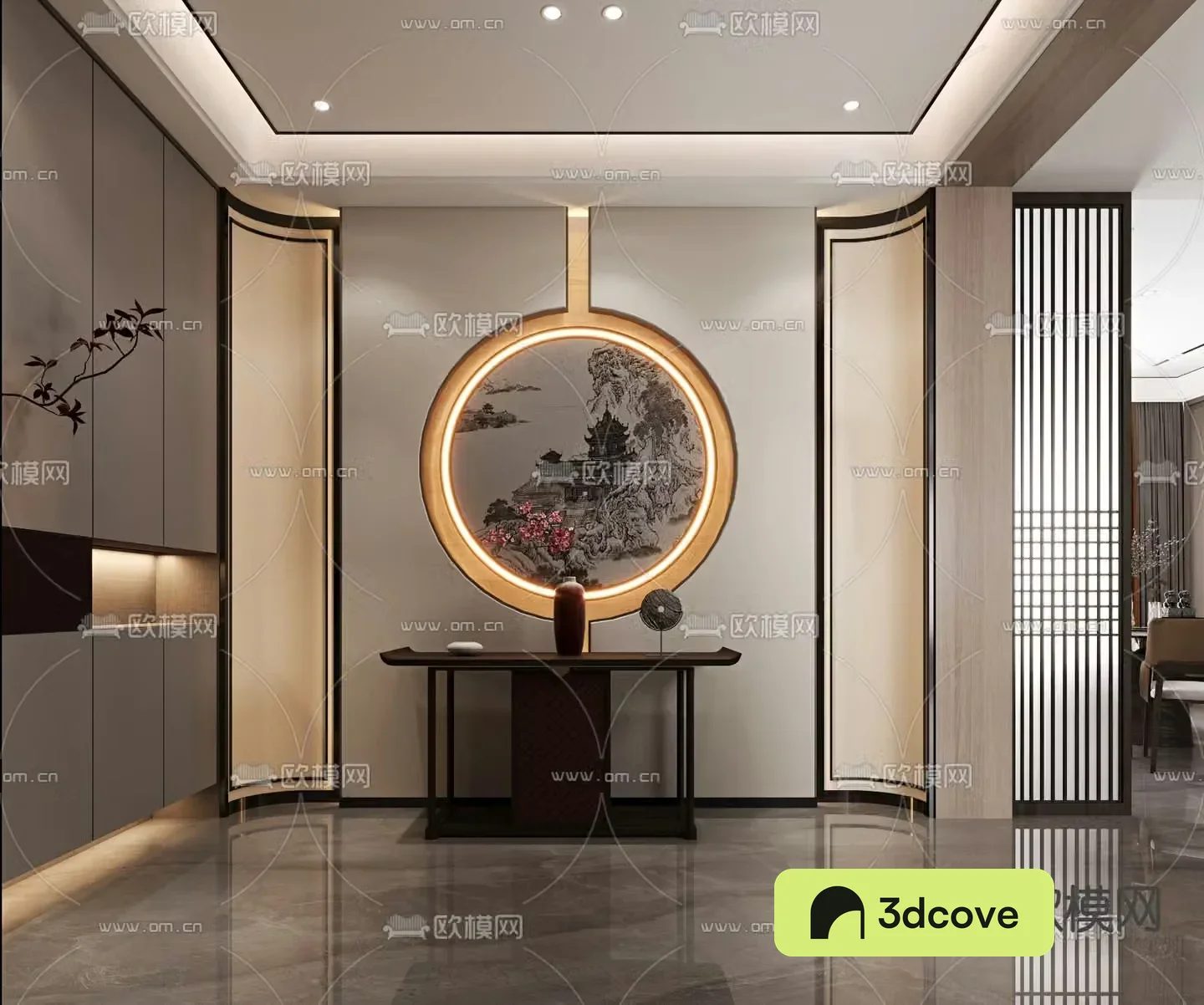 New Chinese style entrance wall background wall