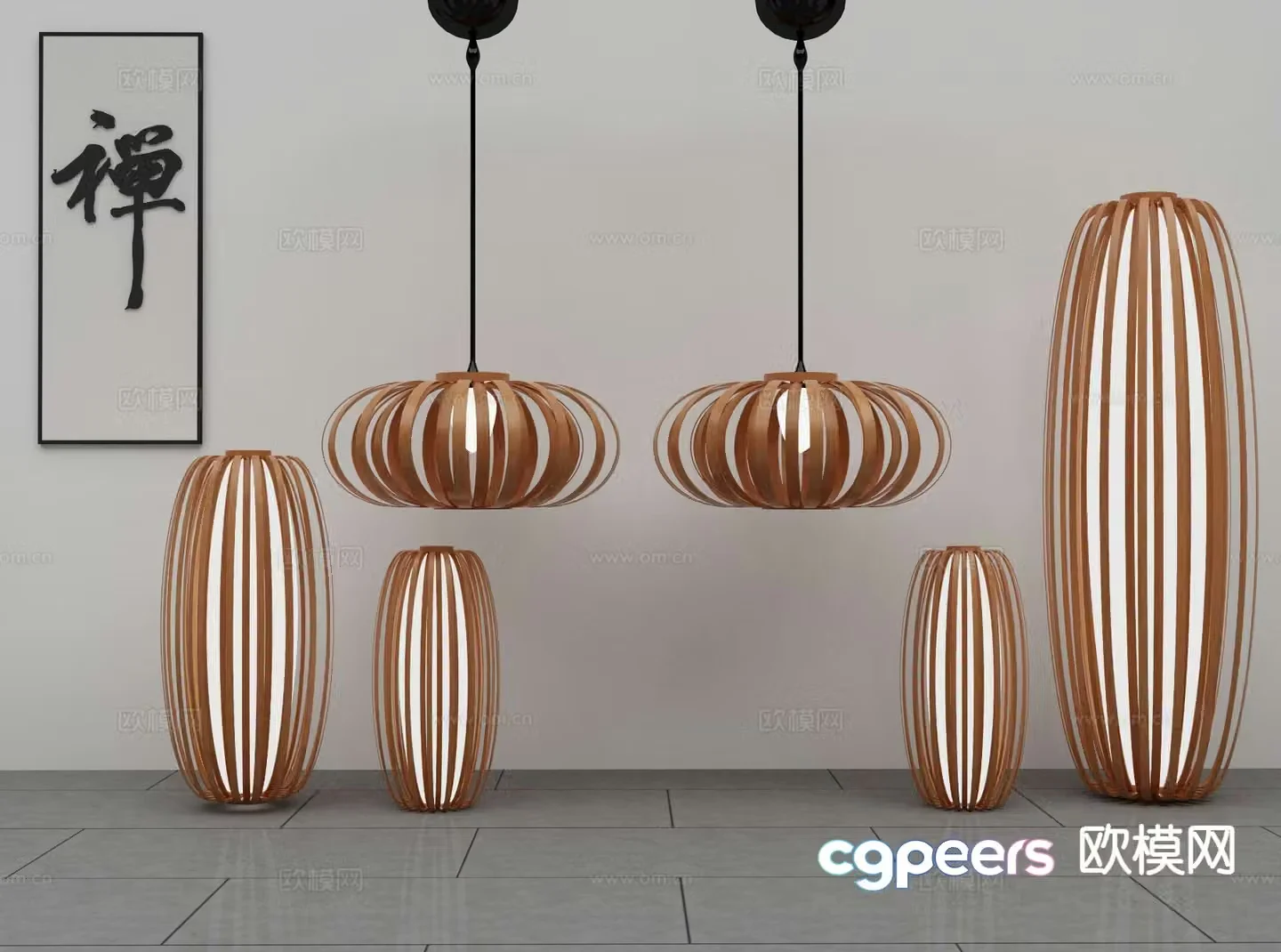 Wabi-sabi chandelier art chandelier 3d model