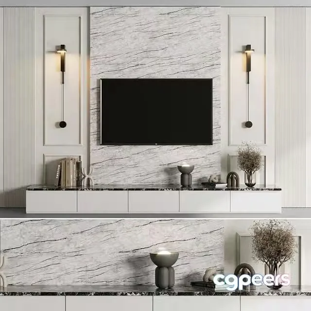 3ds Max Free – TV Wall Set 04