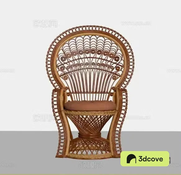 Rattan chair simple European chair leisure chair