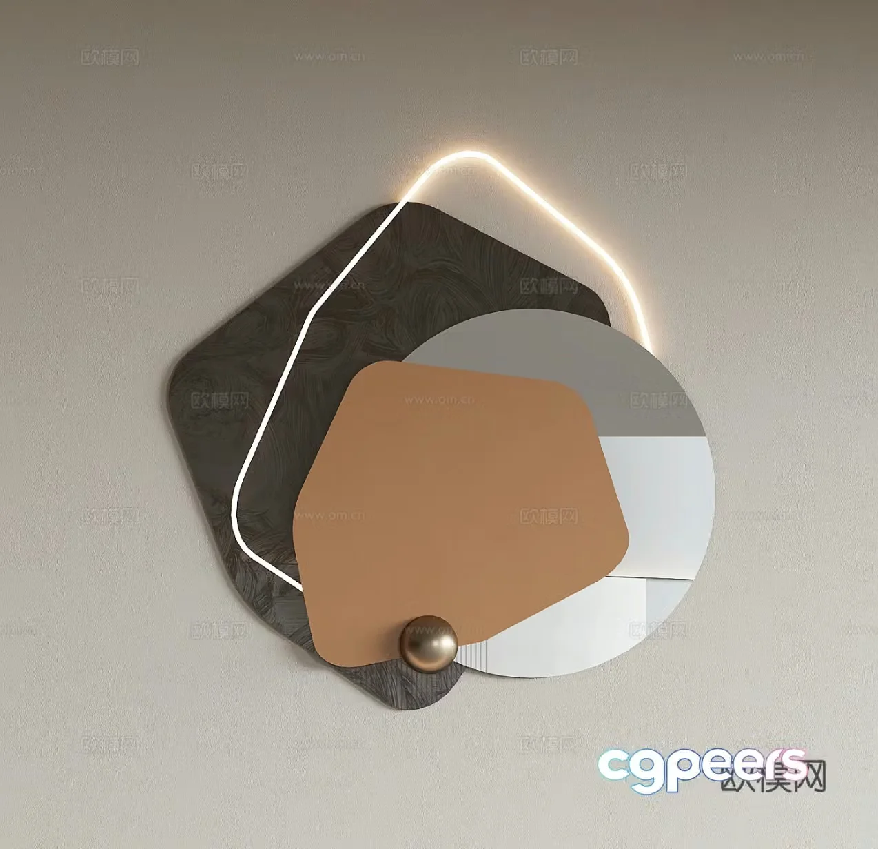 Modern wall decoration pendant 3D model