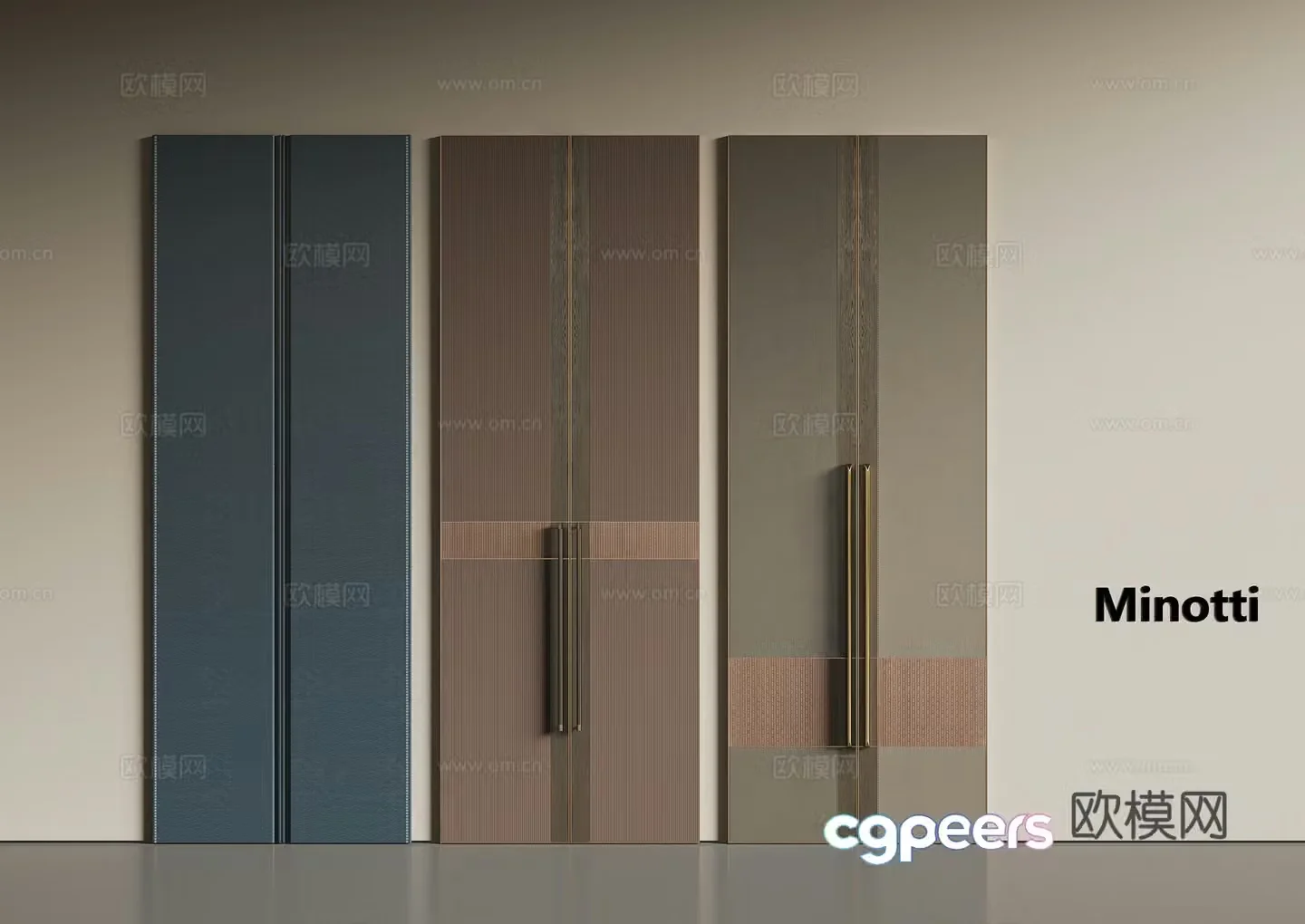 Modern cabinet door Wardrobe door Leather door 3d model
