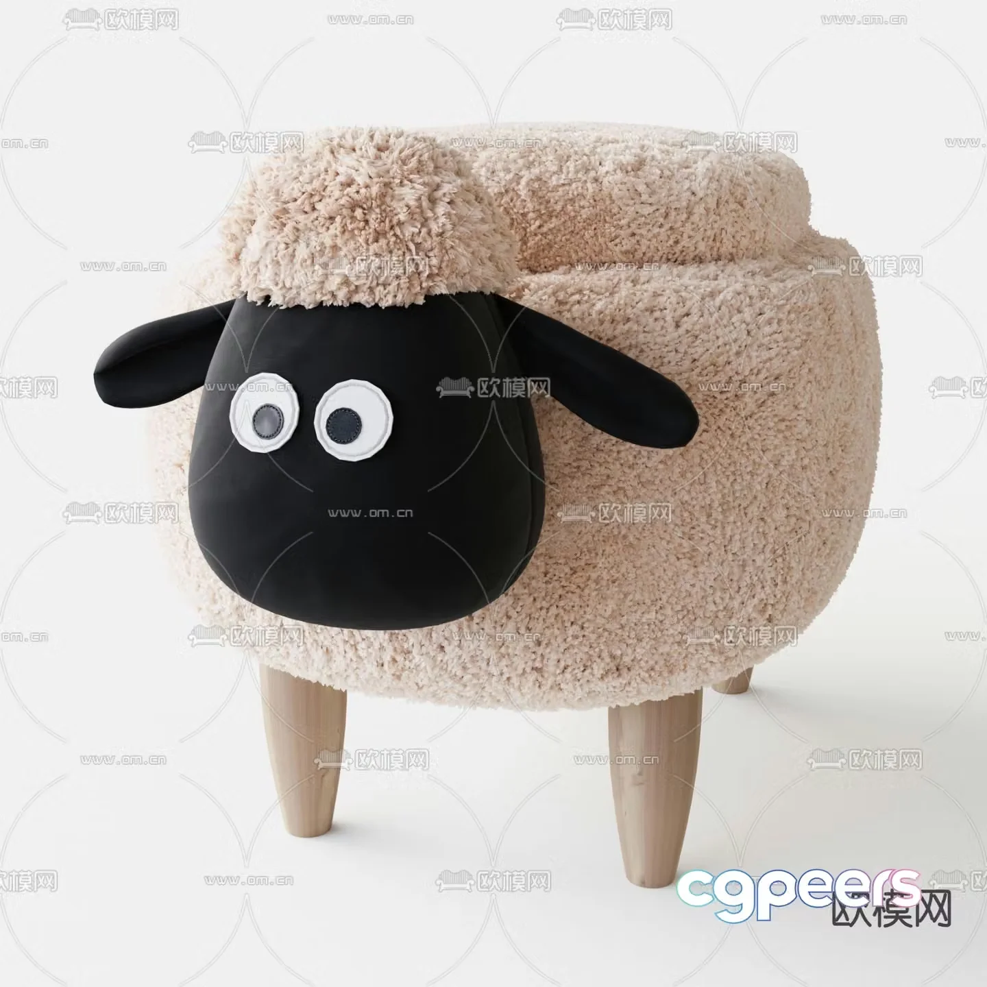 Shaun the Sheep Children’s Stool Plush Stool Cartoon Stool 3D Model