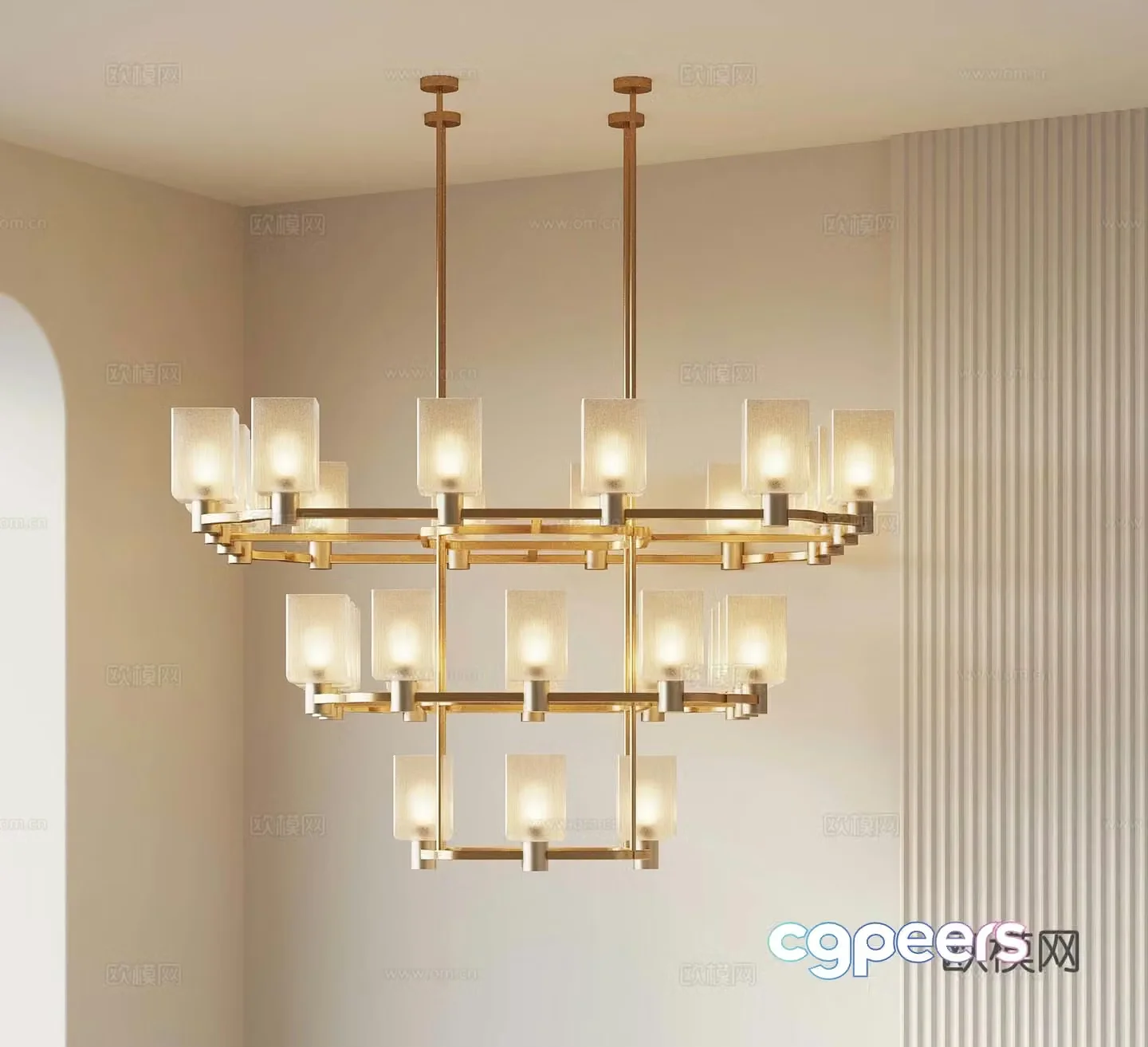 New Chinese chandeliers Restaurant chandeliers Private room chandeliers 3D model