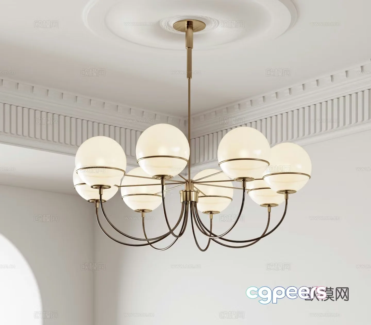 Case French Chandelier Glass Chandelier Multi-head Chandelier Living Room Chandelier 3D Model