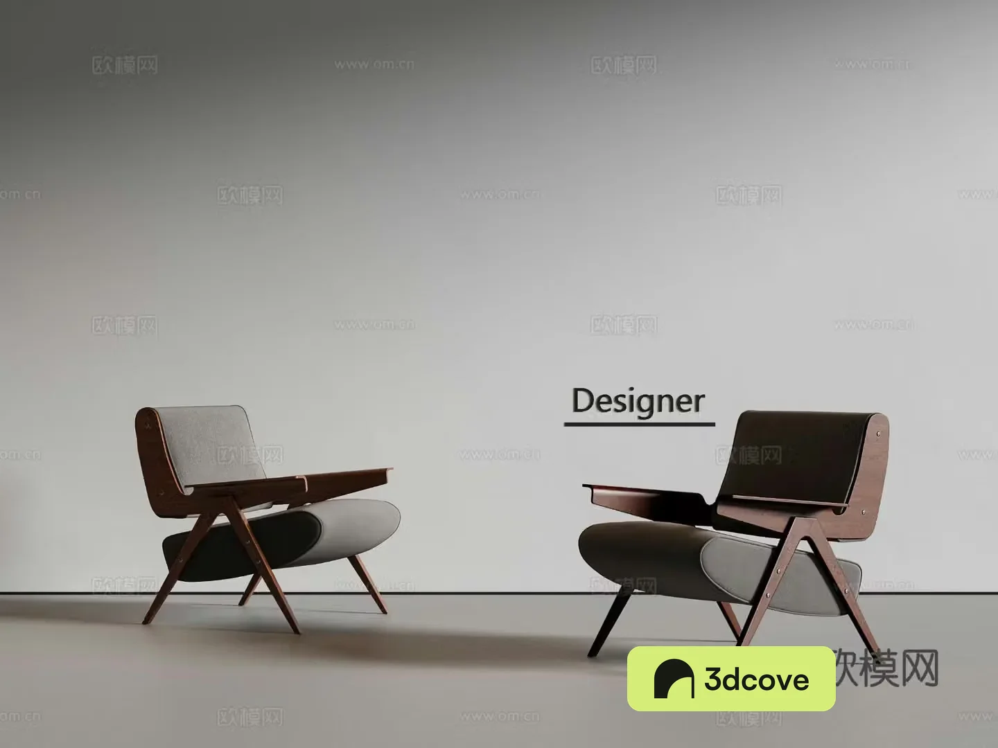 Medium style leisure chair sofa chair 3d model