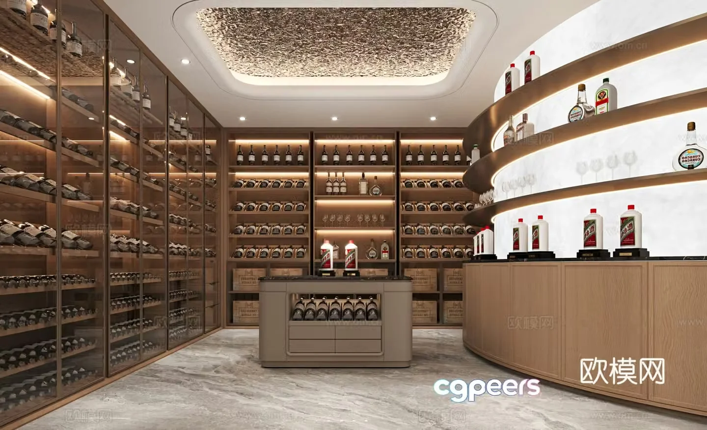 Modern wine cellar 3d model